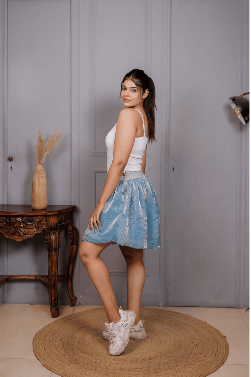 Serenity Slate Organza Bubble Shorts