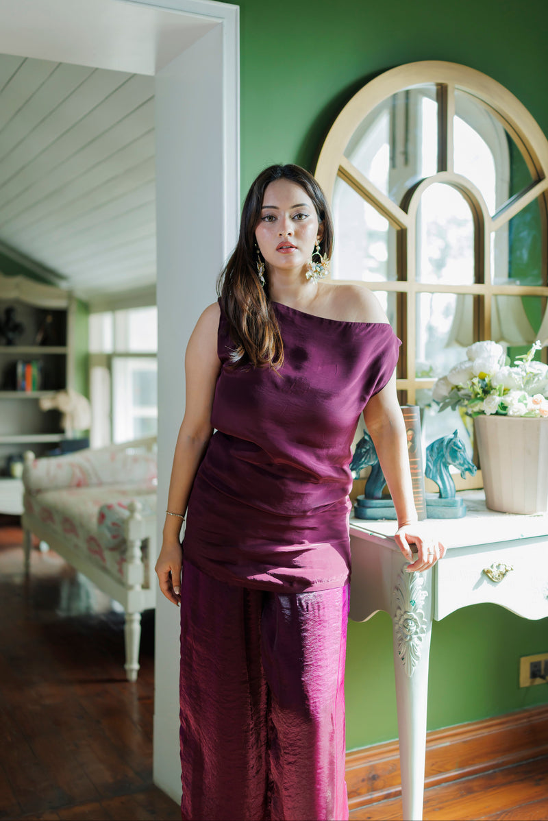 Eve India women Clothing Merlot Hour Set