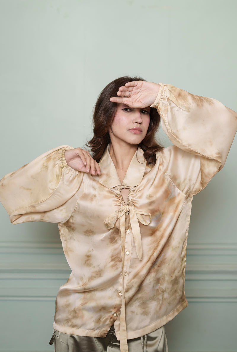 sage-mirage-marbled-satin-shirt All About Eve