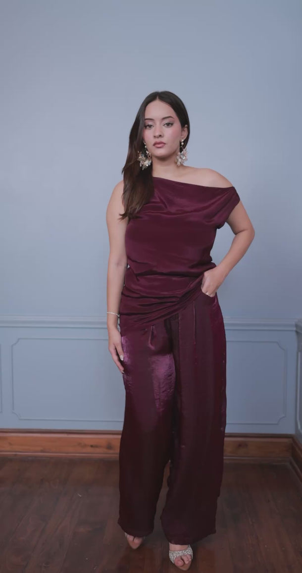 Eve India women Clothing Merlot Hour Set