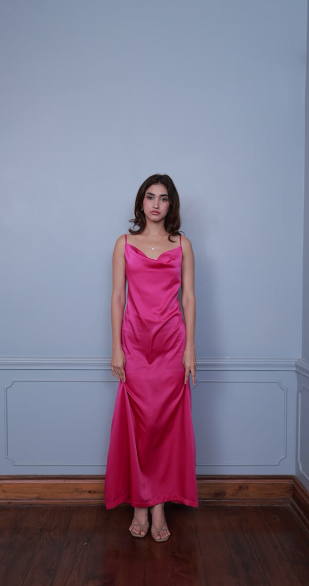 Eve India women Clothing Celeste Slip Dress - Magenta Pink